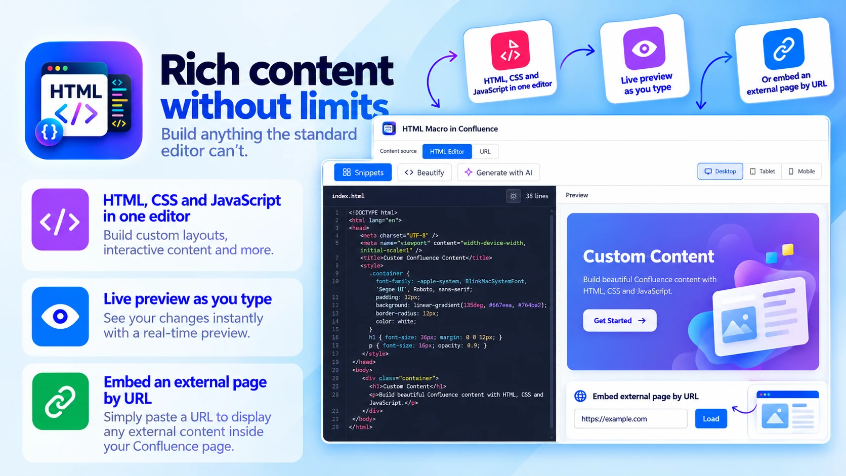 HTML Macro: Rich content without limits