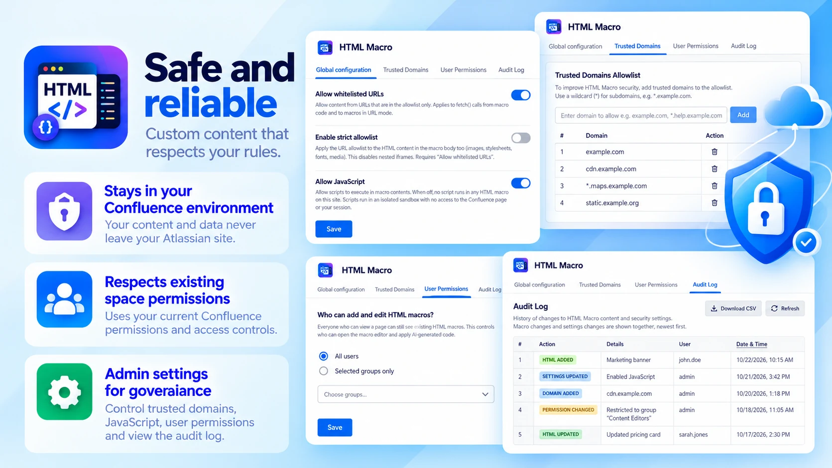 HTML Macro: Safe and reliable
