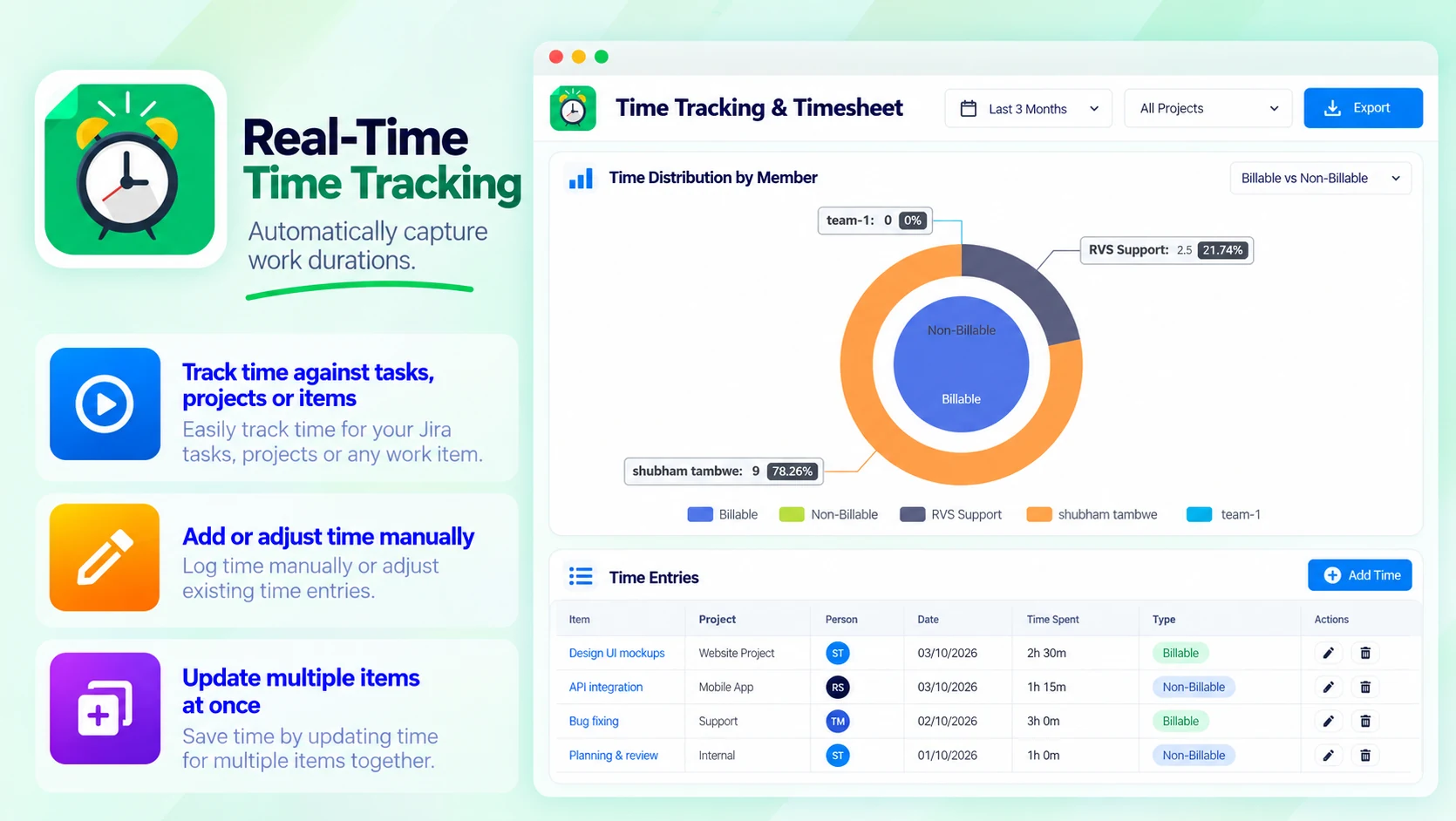 Time Tracking and Timesheets: Real-Time Time Tracking