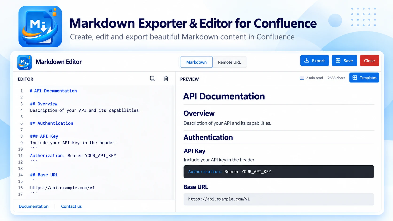 Markdown Exporter & Editor product preview